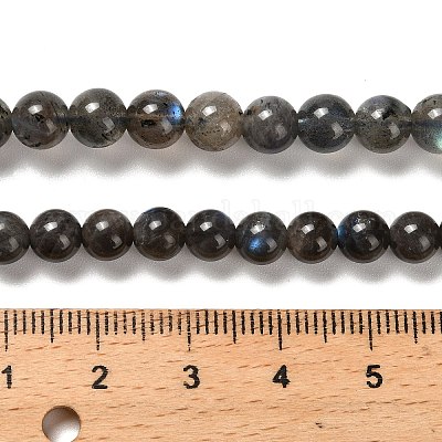 Натуральные черные лабрадоритные бусинки G-C205-A01-6mm-1