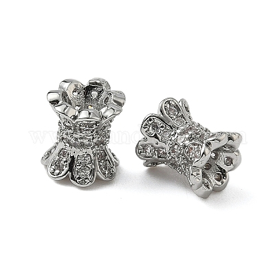 Латунные микро проложить кубического циркония бусы KK-S350-03P-1