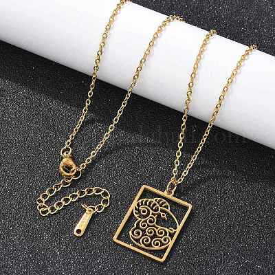 Ожерелье из нержавеющей стали 304 NJEW-D330-01G-01-1