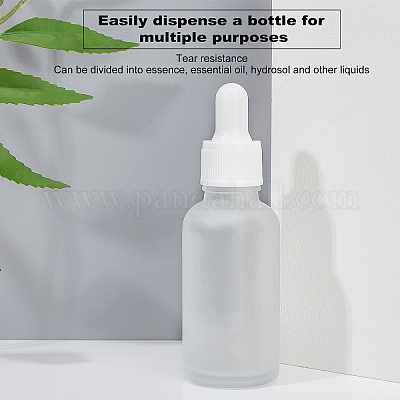 4 Pack Frosted Glass Dropper Bottles,Essential Oil Bottles With