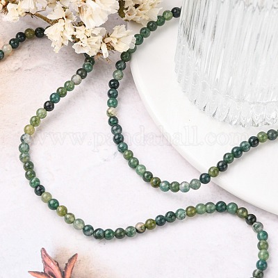 Wholesale Natural Moss Agate Beads Strands 