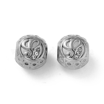 Европейские бусины из нержавеющей стали 304 со стразами STAS-A092-10G-P-1