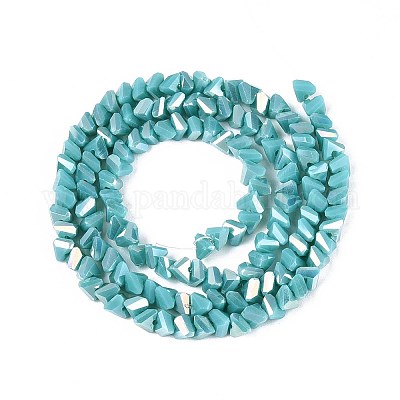 Гальванические непрозрачные стеклянные бусины GLAA-N022-4mm-19-1