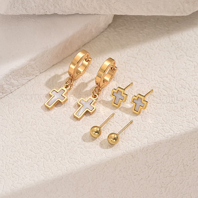 Модные комплекты сережек из нержавеющей стали VM9083-3-1