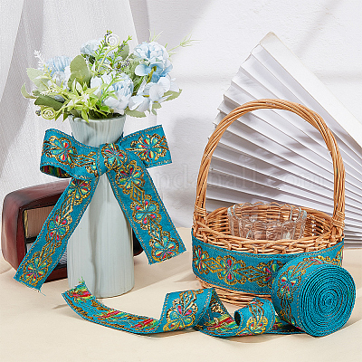 Плоские ленты из полиэстера с вышивкой в этническом стиле OCOR-WH0067-86B-1