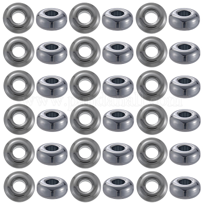 40 шт. синтетические немагнитные гематитовые европейские бусины&nbsp;G-BBC0001-53-1