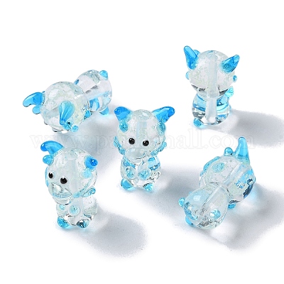 Светящиеся нити бус лэмпворк ручной работы LAMP-Z007-03G-1