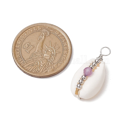 7 шт. 7 стиля ограненный круглый натуральный аметист PALLOY-JF02937-1