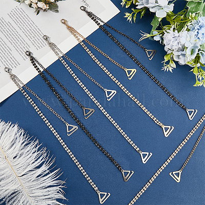 3 пара бретелей для бюстгальтера из сплава и стразов двух цветов AJEW-CY0001-76-1