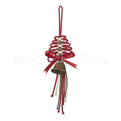 Елочные украшения из хлопчатобумажных ниток HJEW-TA00403-02-1