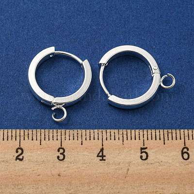 201 фурнитура для сережек-колец Huggie Hoop из нержавеющей стали STAS-A167-01N-S-1