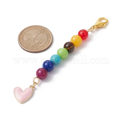 Подвеска в виде сердца из сплава эмали HJEW-JM01507-03-1