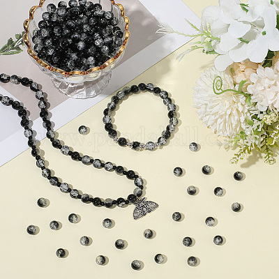 3 прядь стеклянных бусин с эффектом кракле DGLA-LT0001-03A-1