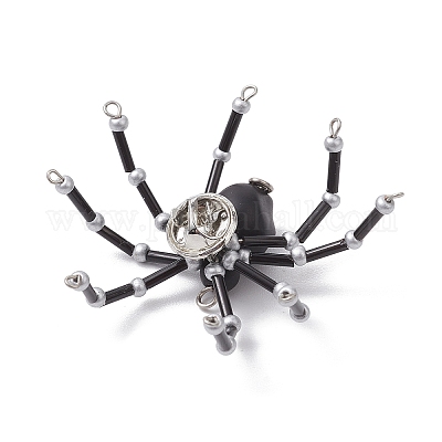 Стеклянные бусины для Хэллоуина и броши из синтетической бирюзы JEWB-BR00159-1