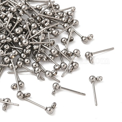 Фурнитура для сережек-гвоздиков с шариковым штифтом из нержавеющей стали 304 X-STAS-Z035-01P-G-1