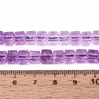 Хрустящие прозрачные стеклянные бусины нити GLAA-N062-6mm-06-1