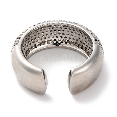 Латунные манжеты с прозрачным кубическим цирконием RJEW-S242-05P-1