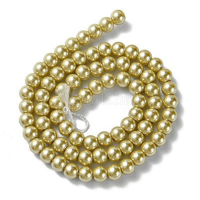 Экологичные нити жемчужных бусин из окрашенного стекла HY-A008-6mm-RB110-1