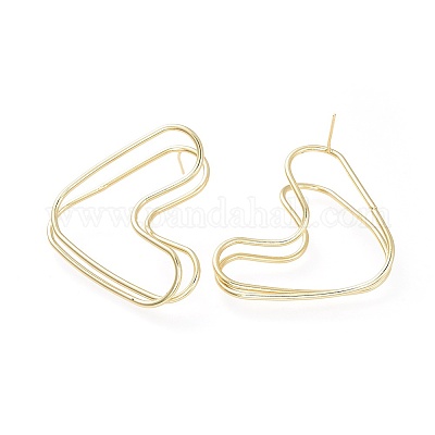 Латунь серьги EJEW-L234-21G-1