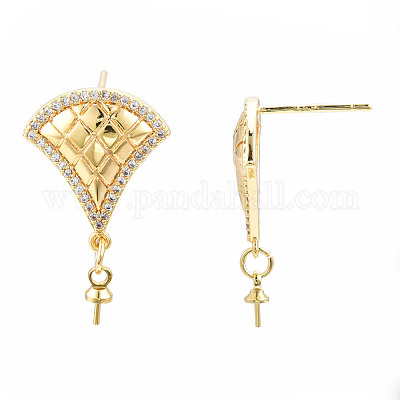 Латунные серьги-гвоздики из циркония KK-N233-137-1