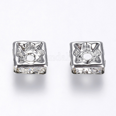 Messing Strass Zwischen perlen&nbsp;RB-A013-6x6-01P-NF-1