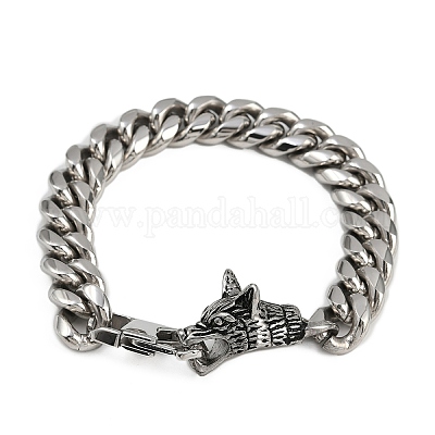 Браслеты из кубинской цепи из нержавеющей стали 304 для мужчин BJEW-I321-01ASP-1