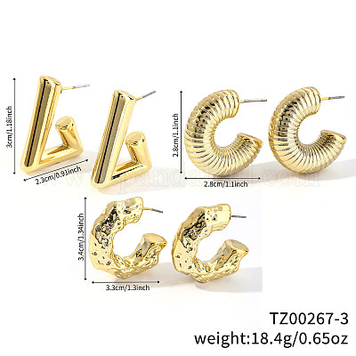 3 пара элегантных модных пластиковых сережек ZG6884-3-1