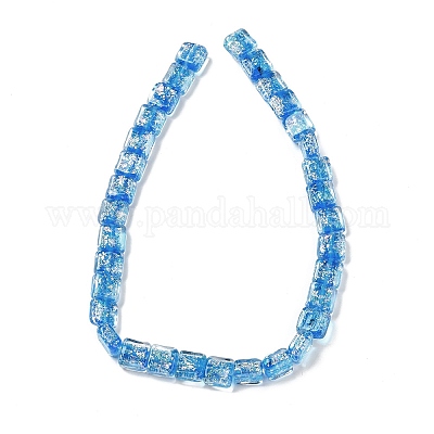 Нити стеклянных бусин из дихроичной фольги ручной работы DICH-U001-07G-1