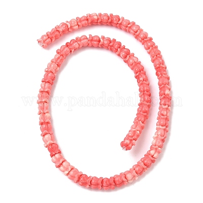 Нити резных бусин синтетического коралла&nbsp;SHEL-G023-01A-1