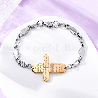 201 браслет из звеньев цепи из нержавеющей стали BJEW-B078-148GP-1