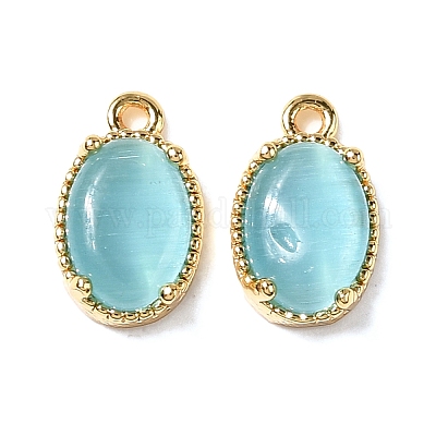 Овальные латунные подвески KK-D024-01A-G-1