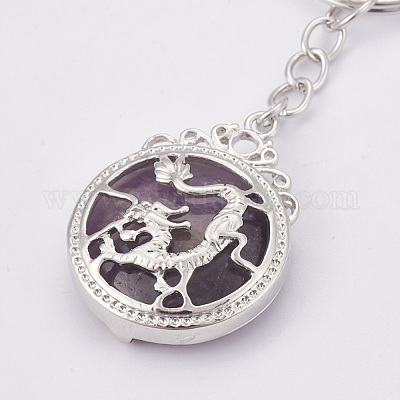 Натуральный аметист брелок KEYC-P041-C019-1