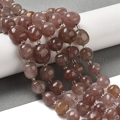 Природного кварца клубники нитей бисера G-Q169-E06-01B-1