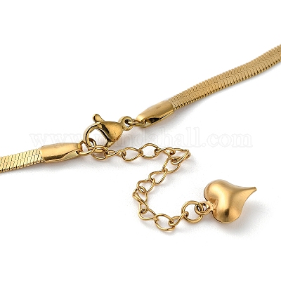 Ожерелье с подвеской в виде крыльев из горного хрусталя и цепочками с рисунком «елочка» из нержавеющей стали 304 NJEW-C022-02G-1