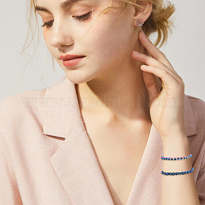 6шт 6 цвета смоляные браслеты с бусинами от сглаза набор BJEW-FI0001-46-1