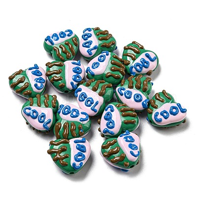 Ручная роспись акрилом с эмалевыми бусинами MACR-D031-06E-1