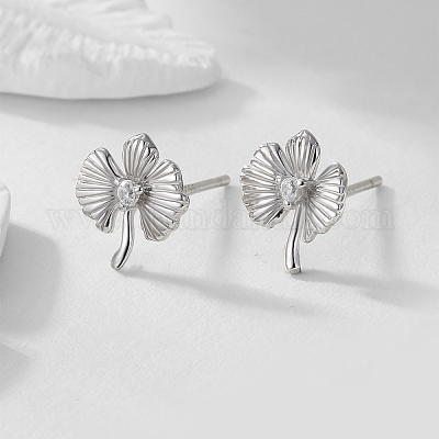 Элегантные серьги-гвоздики из стерлингового серебра с листьями s925 TL3203-2-1