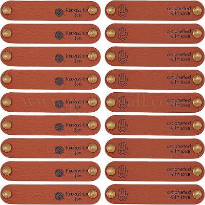 30 комплект из 2-х этикеток из искусственной кожи DIY-FG0003-24-1