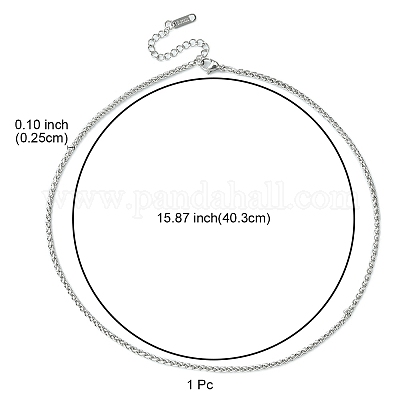 Ожерелье из нержавеющей стали 304 с цепочкой из пшеницы для мужчин и женщин NJEW-YW0001-17-1