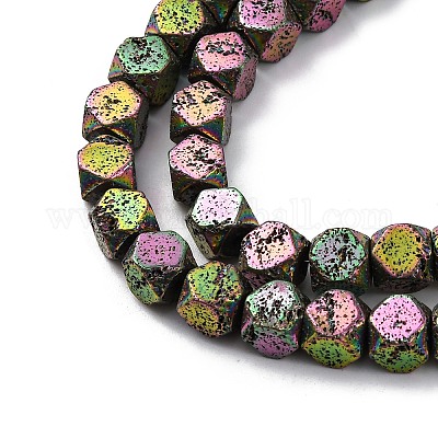 Гальванические бусины из натуральной лавы G-A256-C01-01A-1