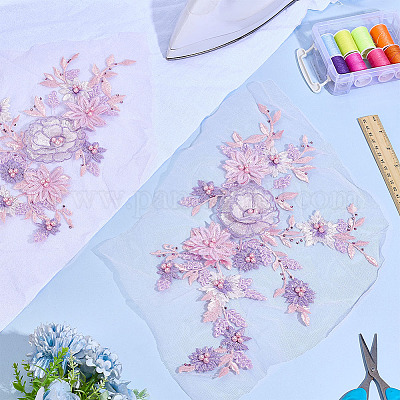 2 шт кружевная вышивка швейное волокно DIY-ME0001-42C-1