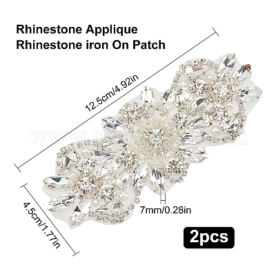 Supply custom rhinestone iron on patches for clothing