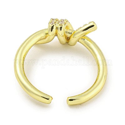 Стойки с покрытием из латуни микро-паве с кубическим цирконием и открытыми манжетами для женщин RJEW-I104-14G-1