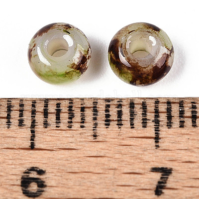 3/0 стеклянные бусины с краской для запекания X1-GLAA-G118-02E-1