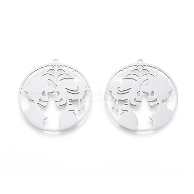 Не тускнеющие подвески из нержавеющей стали в виде черепа на Хэллоуин 201 STAS-N090-LA983-1-1