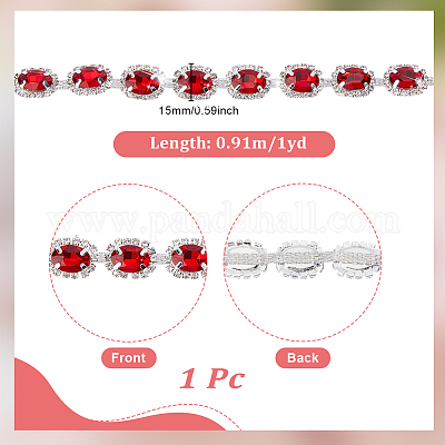 1 ярд латунных цепочек со стеклянными стразами&nbsp;KK-NB0003-96A-1