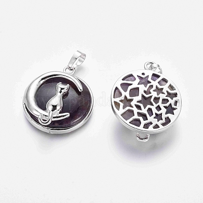 Кулоны с котенком из аметиста G-J386-B02-1