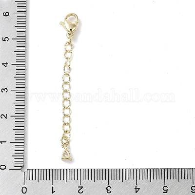 Удлинитель цепи из прозрачного кубического циркония из латуни с микропаве KK-G491-52C-G-1