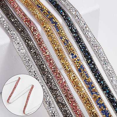 5 ярд самоклеящейся смоляной ленты со стразами&nbsp;DIY-SP0002-49F-1