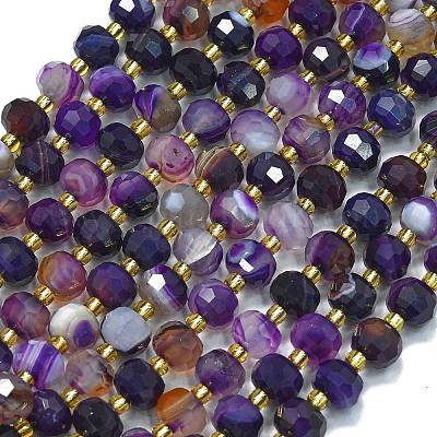 Natürlich gefärbte violette Achatperlenstränge&nbsp;G-K389-E35-01-1